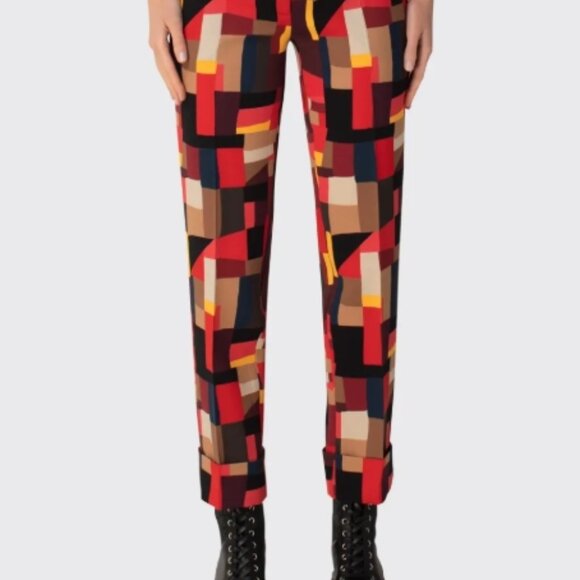 NWOT Akris Wool Double-Face Simultanee Print Multi Pants Trousers M FR38 $1,670 - Picture 2 of 5